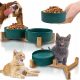  SET DOPPIA CIOTOLA PER CANI E GATTI IN CERAMICA SU SUPPORTO, GRIGIA 2x400ml