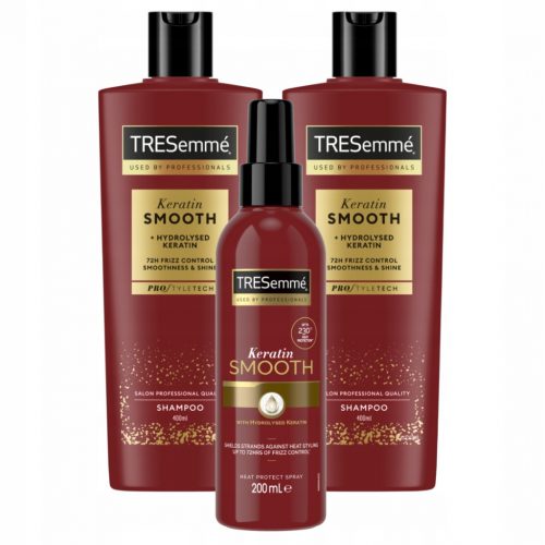  Tresemme Keratin Shampoo 2x400ml + Tresemme Keratin Spray 200ml in omaggio