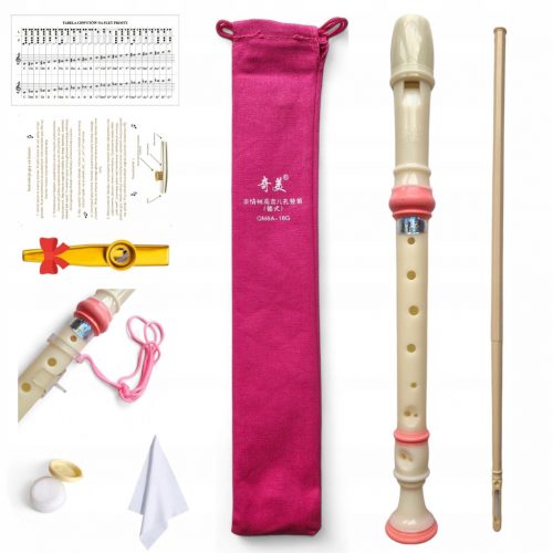  QiMei Pink Pro School Recorder SUPPORTI GUINZAGLIO GRASSO KAZOO per la scuola