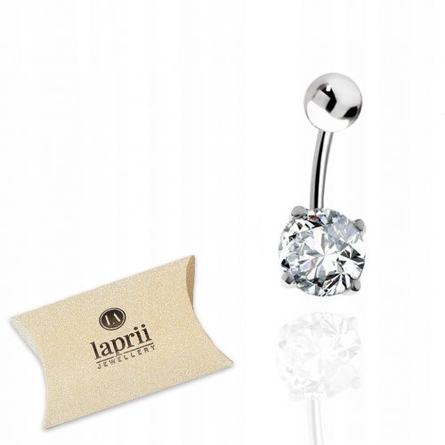  Piercing all'ombelico in argento con zirconi bianchi, argento 925 LAPRII