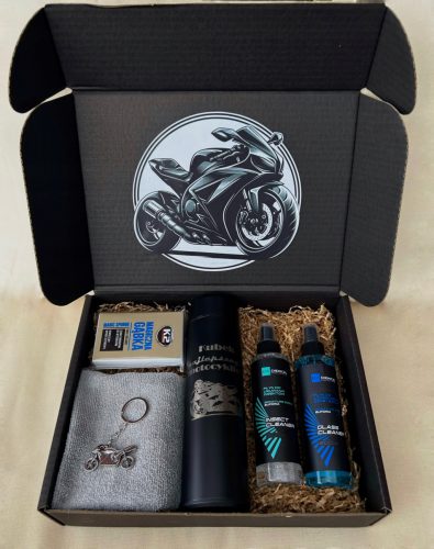  Confezione regalo per un motociclista/ thermos/ moto/ portachiavi moto/ regalo per lui