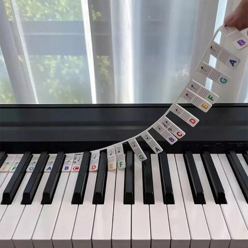  Sovrapposizioni in silicone con note per tastiera 88 adesivi per pianoforte