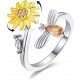  Fiori, Fidget, anelli rotanti per donne, rotanti,