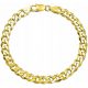  BRACCIALE DA UOMO IN ORO, ARGENTO CON DIAMANTI, PLACCATO ORO, 19 cm