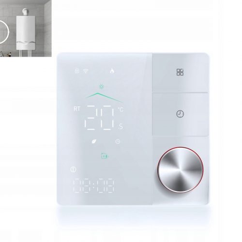  Termostato LCD SMART WiFi Matter per riscaldamento caldaia 5A Bianco