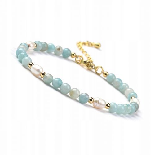  Bracciale con perle d'acqua dolce in amazzonite