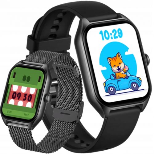  Smartwatch Orologio sportivo per ragazzi e ragazze Nero 2 Menu Cinturini PL