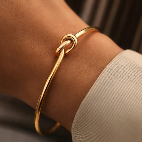  Bracciale a nodo, acciaio chirurgico, oro 316L