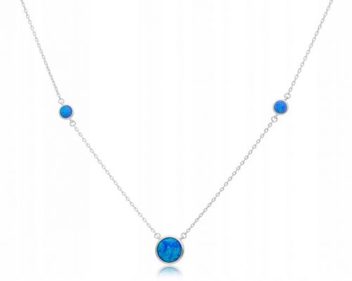  Collana in argento con opale blu da donna. 925