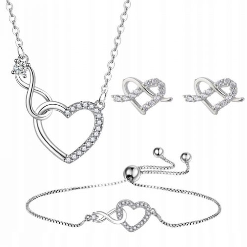 Set accessori da donna 3 pezzi, argento S925, zircone 5A