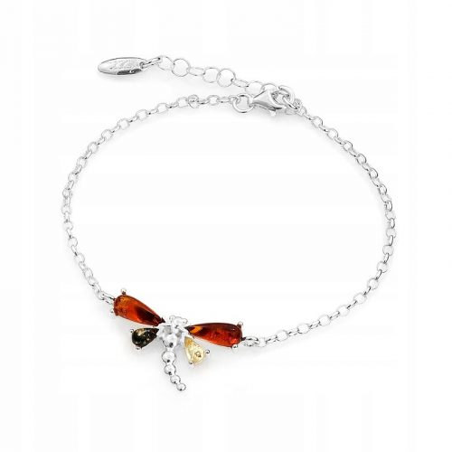  Bracciale in argento. Libellula multicolore