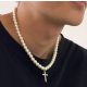  Collana di perle da uomo con croce e zirconi HIT - 2024/25