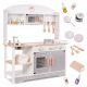  GRANDE CUCINA IN LEGNO ELEGANTE PER BAMBINI CON ATTREZZATURA LAURA + ACCESSORI