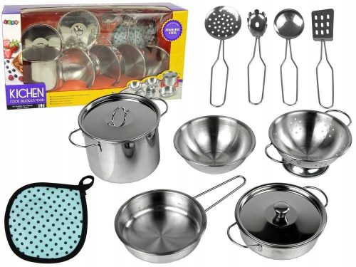  Set di pentole da cucina in acciaio inox per bambini