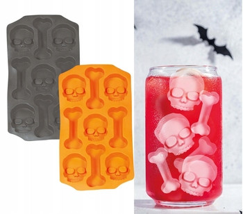  Vassoio per cubetti di ghiaccio Skulls and Bones per Halloween