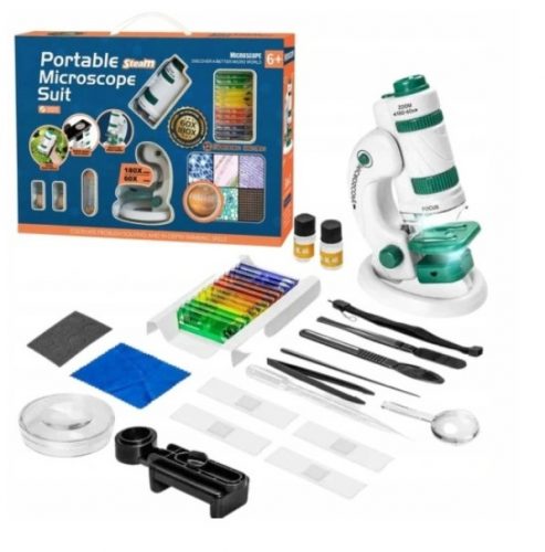  60-180 DIGITAL Pro LED Microscopio Set didattico digitale per bambini, scuola regalo