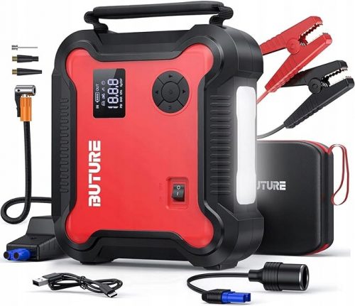  BuTure Avviatore per Auto 4 in 1 con Compressore Portatile 3500 A 27000 mAh