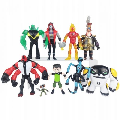  BEN TEN 10 SET DI 9 FIGURINE DECORAZIONI DA TAVOLO, TORTE REGALO