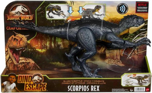 Figura d'azione Mattel Jurassic World Camp Cretaceous Slash 'N Battle Scorpios Rex