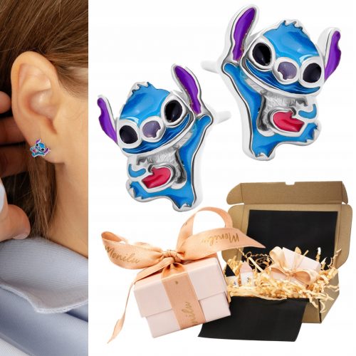  Orecchini in argento 925 con smalto Stich Disney per una donnina REGALO