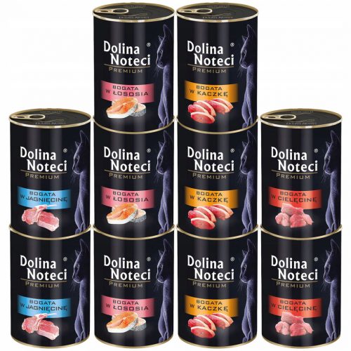  DOLINA NOTECI Premium Cibo umido per gatti, mix di gusti, 10 x 400g, senza cereali