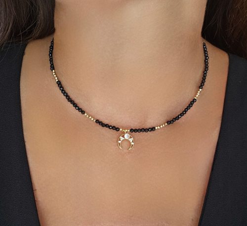  Collana girocollo Luna traforata con zirconi Luna