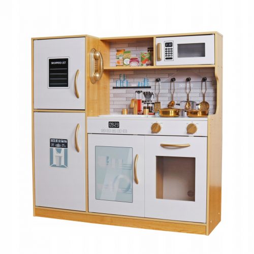  GRANDE CUCINA MODERNA IN LEGNO PER BAMBINI + ACCESSORI CUCINA + LED