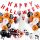  SET DECORAZIONE HALLOWEEN GHIRLANDA PALLONCINI TOVAGLIA FANTASMA RAGNI DECORAZIONI MUFFIN