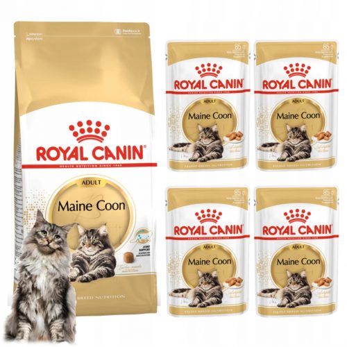  Royal Canin Maine Coon Cibo per gatti adulti secco 0,4 kg + umido 4x85g