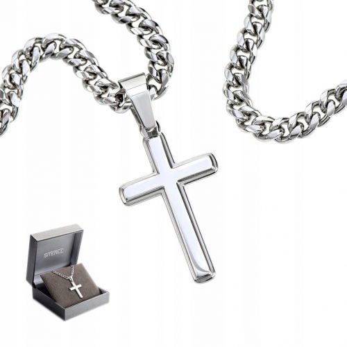  CATENA IN ARGENTO CON CROCE Collana a catena croce italiana + OMAGGIO