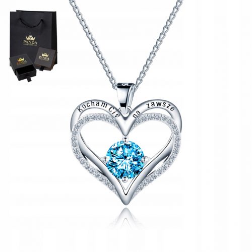  Collana in argento alla moda con ciondolo a forma di cuore in argento 925, regalo per donna