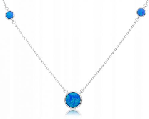  Collana in argento da donna con opale blu, argento 925