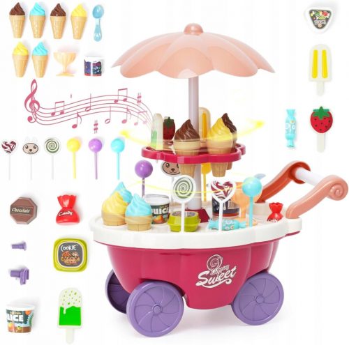  Carrello Sweet Bancarella gelato su ruote SWEET KIDS ROSA