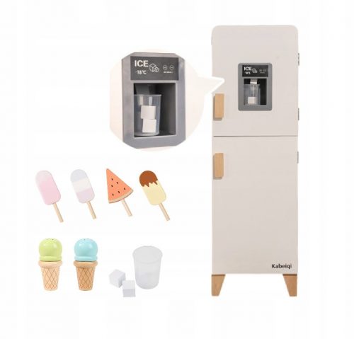  Frigorifero per bambini in legno Macchina per il ghiaccio Accessori Gelato Set grande XXL