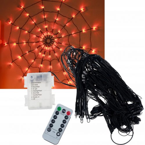  SPIDER WEB 70 LED ILLUMINAZIONE ARTIFICIALE HALLOWEEN ARANCIONE