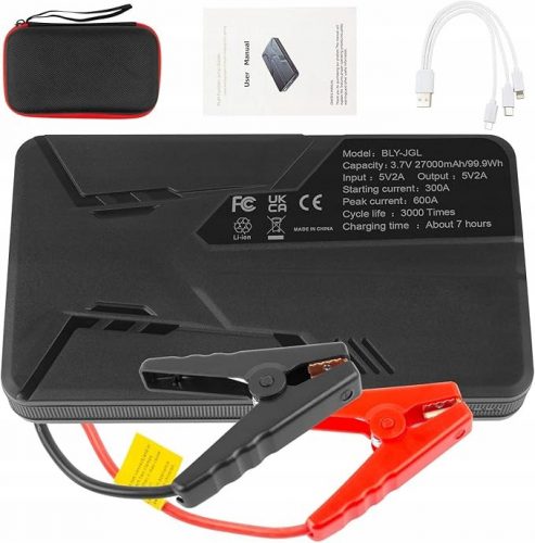  AVVIATORE AVVIAMENTO PER AUTO EMERGENZA 27000mAh PORTATILE 600A 12V