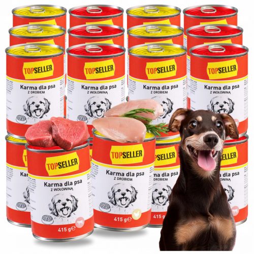  SET DI CIBO IN LATTINA MIX DI GUSTI POLLO E MANZO PER CANI 24X415G