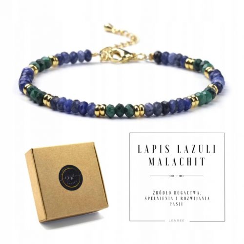  Bracciale da donna con LAPISLAZZULI - MALACHITE - PIETRE NATURALI