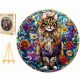  GRANDE PUZZLE IN LEGNO 300 PEZZI VETRO MAINE COON IN SCATOLA DI LEGNO