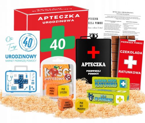  Divertente regalo per il 40° compleanno, PRIMO KIT DI COMPLEANNO, SCATOLA per biglietti con cubi di fiaschetta