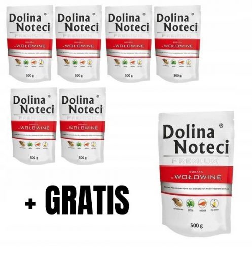  Dolina Noteci Alimento umido premium per cani con manzo 10x500g