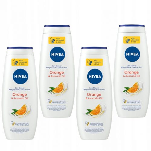  NIVEA OLIO DI ARANCIA E AVOCADO Gel doccia trattante per donna 500 ml x4