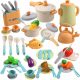  49x Set di pentole da cucina per bambini verdure accessori cucina cucina