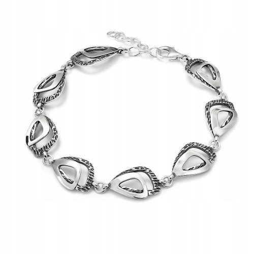  Bracciale regolabile in argento ossidato pr925