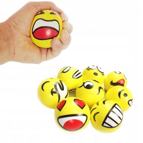  Palla antistress con emoticon sorridente, 5 cm