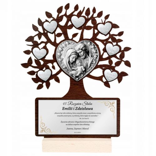  ANNIVERSARIO DI MATRIMONIO GIUBILEO 10 25 40 45 50 REGALO SOUVENIR ALBERO DELLA FELICITÀ