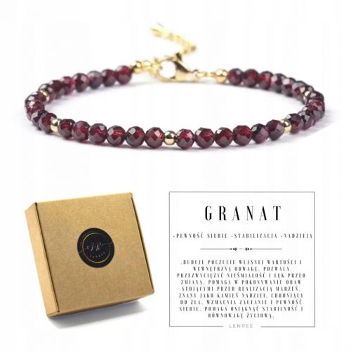  Bracciale da donna chiuso con pietre naturali GRANITO + scatola