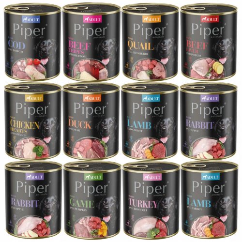  PIPER DOLINA NOTECI alimento umido per cani, mix di gusti, 12 x 800g