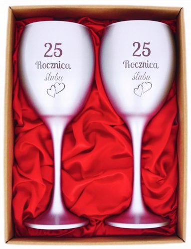  BICCHIERI INCISO PER IL 25° ANNIVERSARIO DI MATRIMONIO, ANNIVERSARIO D'ARGENTO, REGALO SOUVENIR