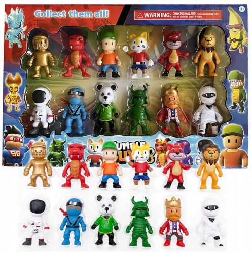  STATUINE STUMBLE GUYS SET DI 12 FIGURINE DI GIOCO + 8 CARTE STUMBLE GYUS PER UN FAN